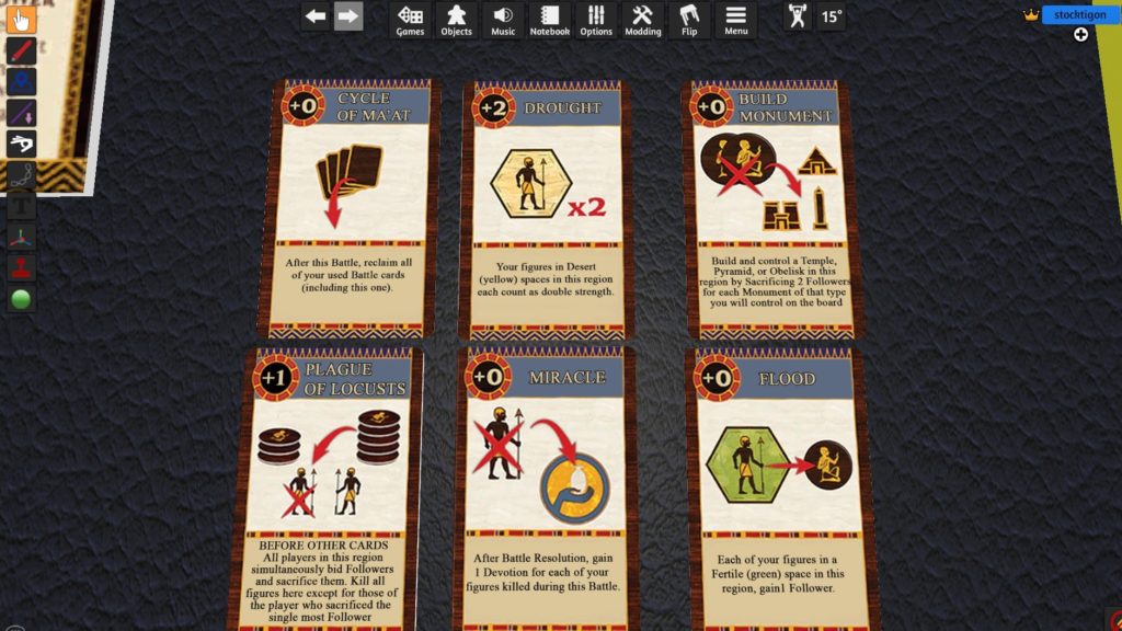 Ankh Board Game Combat - Not Final Cards